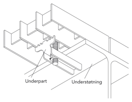 Tegning af underpart til spændebeslag