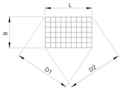 Tegning af diagonalmål (krydsmål) på gitterrist